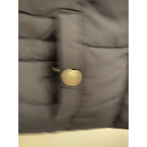 Abercrombie & Fitch Sz XS Vest Jacket Sherpa Lined Double Zip Logo Navy Hoodie - Picture 3 of 9